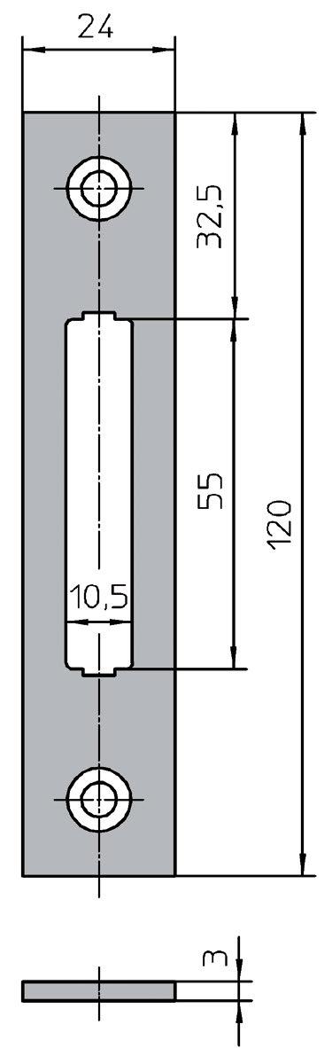 Schließbleche Schließbleche für Rohrrahmenschlösser 130-03-24 Flachschließblech Länge Oberfläche 120 X R/L hell verzinkt 99 3319071 120 X R/L Edelstahl matt