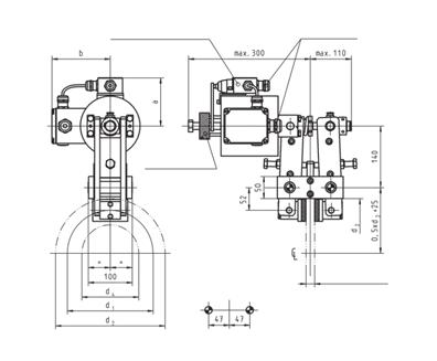 Scheibenbremse SB 17 MX Maße und technische Daten Rev. 12-06 Endschalter Lüftkontrolle Kabelanschluss Handlüftung (nicht selbstrückstellend) Befestigungsbohrungen für Schrauben M16x... 8.