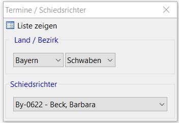 Termine hier kann der Klub Terminlisten für z.b. seine Bahnanlage oder aber für alle Mannschaften seines Klubs abrufen.