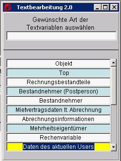 6. Definition Serienbrief Bestandnehmer 10/1422 Neue Variablengruppen/Variable im Serienbrief: Mietvertragsdaten lt.