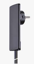 PlugFix schwarz, mit 3 m Kabel 1510 0030 5100 Extraflacher Schutzkontaktstecker mit beweglichem Steckergesicht Anschlusskabel