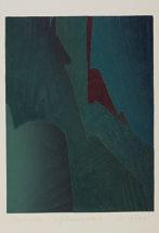 500. /700. 1298. «Frau in der Lampe», 1975. Bleistift und Collage auf Papier. Monogrammiert und datiert, verso bezeichnet. Gerahmt. 16,3:22,5 cm.
