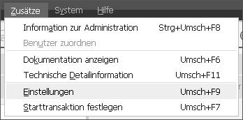 Im SAP-System navigieren.