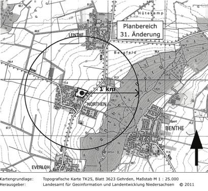 Aufstellung Bebauungsplan Nr. 11 Stadt Gehrden - Ortschaft Northen - Obere Wanne und zugleich 1. Änderung des Bebauungsplanes Nr.