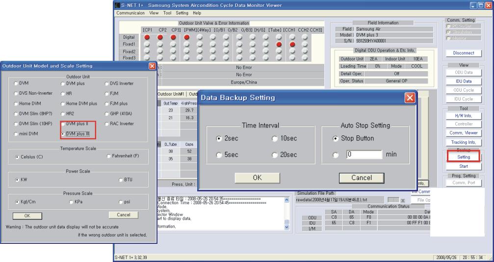 Service Software MTF-C02(N) Mit der Servicesoftware lässt sich schnell und