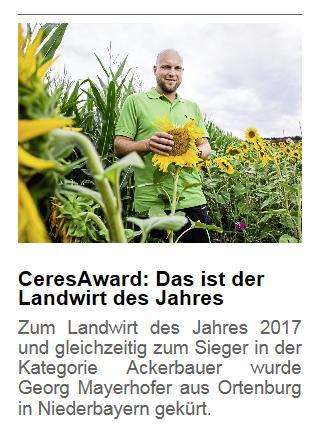 Biogas bietet Lösungen Boden & Wasserschutz Name der Veranstaltung am xx.yy.2016 in Musterstadt http://www.ceresaward.de/landwirt-des-jahres-2017 Schwerpunkte: Erosions- u.