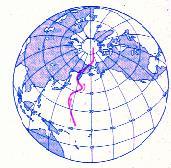 2 1 Während der letzten 600 Millionen Jahre ist der nördliche paläomagnetische Pol von Position 1 bis Position 2 gewandert.