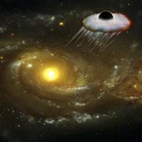 Gravitationswellen Ein Team am Max-Planck-Institut MPE simulierte die Abstrahlung zweier sich umkreisender schwarzer Löcher im Zentrum einer Galaxie.