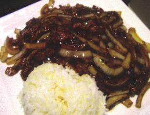 Rindfleisch (a,f) 6,50 mit Zwiebeln stir fry beef with onion 洋葱炒牛肉 M28 Yü Xiang
