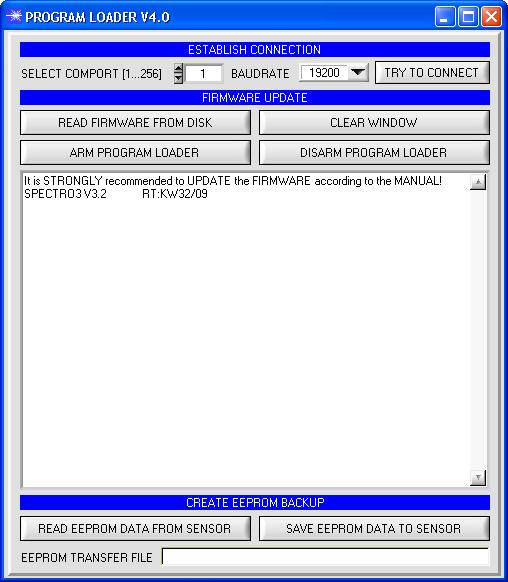 Firmware-Update Firmware-Update über die Software Program Loader : Die Software Program Loader ermöglicht es dem Anwender, ein automatisches Firmwareupdate durchzuführen.
