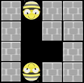 Aufgabe: Bienen tauschen Platz Zeichnen Sie auf, wie Sie die Bienen programmieren müssen, damit