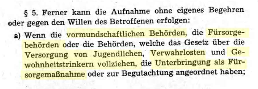 1966: Einweisung im Kanton Zürich Behördliches Einweisungsrecht (