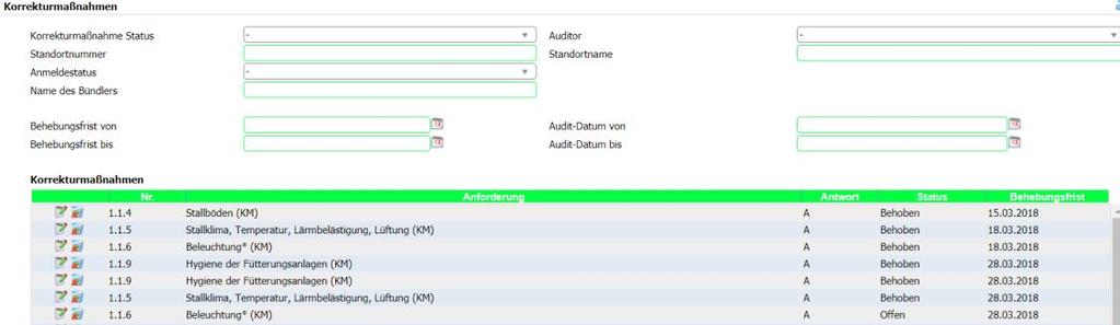 Checkliste als Excel-Datei exportieren Klicken Sie auf den Standort, für den Sie den Auditbericht eingeben möchten. Klicken Sie anschließend auf.
