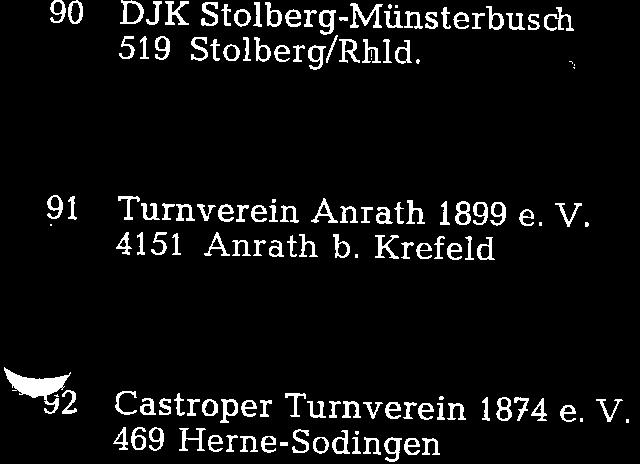 5 err Scheiff, 111 Turnverein illentrup e. V. 4926 örentrup 112 etmolder Turnverein 1860 e. V. 4931 eidenoldendorf/b. etmold Lemgoer Str.