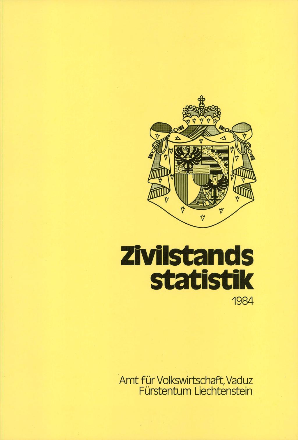 Zivilstands Statistik 1984 Amt für