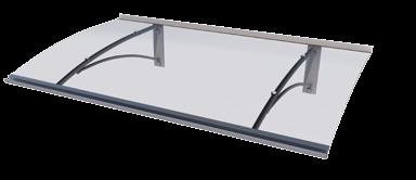 Wandanschluss aus pulverbeschichtetem Aluminium transparentem Acrylglas Passende Seitenblende: PT/G (siehe Seite