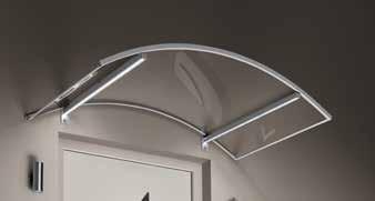 Bogenvordach mit LED-Technik Bogenvordach LED weiß Bogenvordach LED Edelstahloptik 150 cm Höhe 25 cm vormontiert LED-Lichttechnik: Umweltfreundlich & kostensenkend Produkt Maße (BxTxH) Rahmen