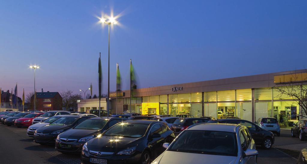 CANTARA PLANUM OPEL Autohaus EXNER, Hof Projektbeispiel UMRÜSTUNG PKW-Verkaufsfläche: Beleuchtung alt: Beleuchtung neu: 10x HQI 400W (zzgl.