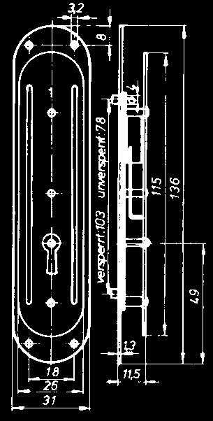 Triebstangenschlösser Schlüssel ab Seite 15 Deckplatte Fig.