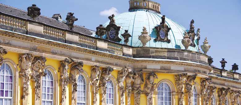 Potsdam SCHLÖSSER & GÄRTEN Schloss Sanssouci und Park Sanssouci Kein anderes Schloss ist so mit der schillernden Persönlichkeit des preußischen Königs Friedrich dem Großen verbunden, wie Schloss
