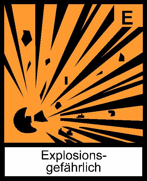 Explosionsgefährlich E Explosionsgefährlic he Stoffe können durch