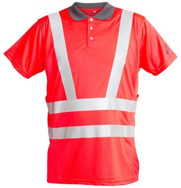 ZERTIFIZIERT Poloshirt 9051-41 bequemes Poloshirt Stretchreflexstreifen für mehr Komfort Polokragen mit Strickbündchen und Knöpfen Handytasche