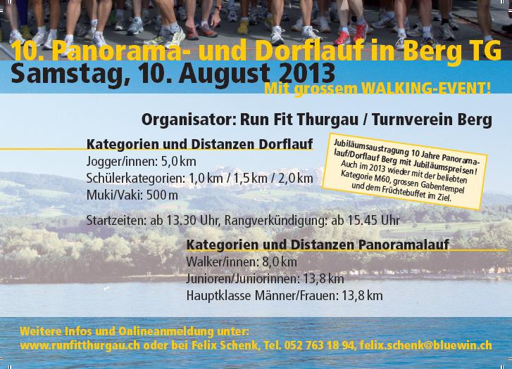 Vereinswettkämpfe bis September 10. Panoramalauf Ottenberg (10.08.13) Datum: Ort: Samstag, 10.