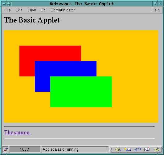 Ein Beispiel: <html><head><title>the Basic Applet </title> <!-- Created by: Helmut Seidl --> </head> <body><h1>the Basic Applet</h1> <applet codebase="." documentbase="pictures" code=basic.