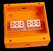 zufälliges Berühren ist durch das Gehäuse gewährleistet Externe Klammern für die Montage Kabelanschlusskasten für Tunnelanwendungen für Leiterquerschnitte bis zu 4 mm² Orange, RAL 2003 (andere Farbe