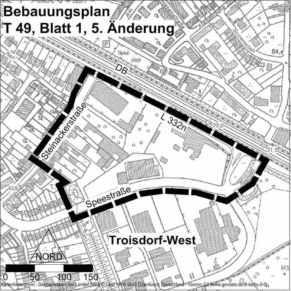 Beschluss: Der Stadtentwicklungsausschuss beschließt, im Stadtteil Troisdorf-Mitte den Bebauungsplan T 120 im beschleunigten Verfahren zu ändern ( 2 Abs. 1 i. V. m. 1 Abs. 8 und 13a BauGB).