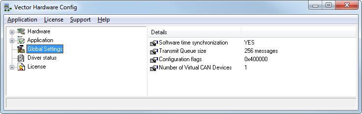 4 Vector Hardware Configuration Global Settings Global Settings enthält globale Konfigurationsmöglichkeiten für Geräte, z. B.