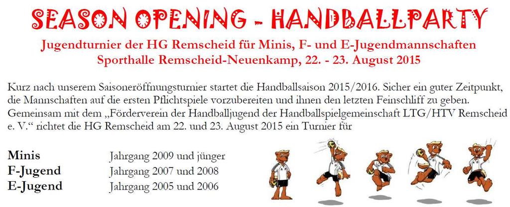 HGR Season Opening Handballparty für Minis, F- und