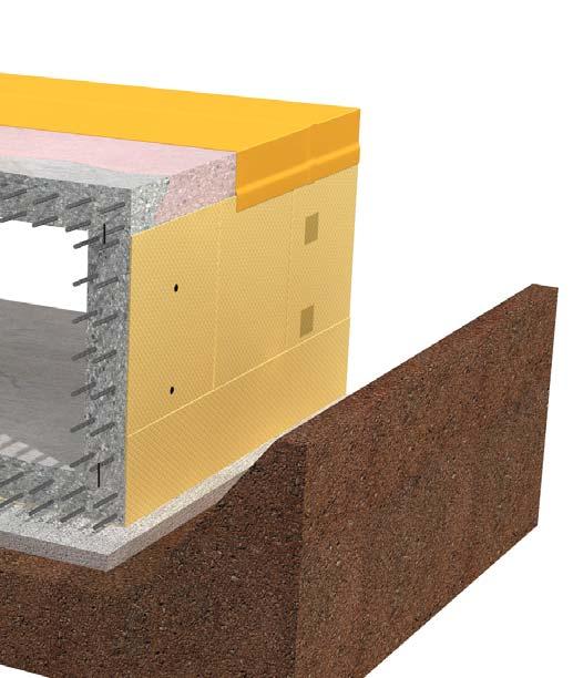 die Bodenplatte bzw. die vorbereitete vertikale Baugrubenwand aufgebracht werden, z.b. auf Schlitzwänden oder Bohrpfahlwänden.