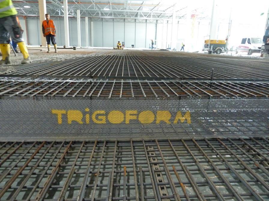 z.b. TRiGOFORM Arbeitsfugenabschalung eco 100 Typ 12005 in einer Bodenplatte. Bauteildicke 400 mm.