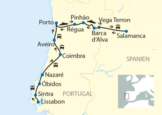 Schiffsreise Europa Portugal Portugals UNESCO-Welterbe-Stätten mit Exklusiv-Charter im Douro-Tal 12-tägige Erlebnisreise mit 8-tägiger Flusskreuzfahrt im Douro-Tal Reiseübersicht Zur schönsten