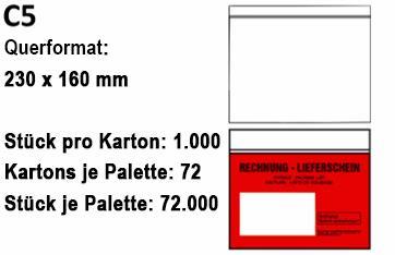112133/1 160 110 mm C6 PE Lieferschein/Rechnung 1000 St./Kart.