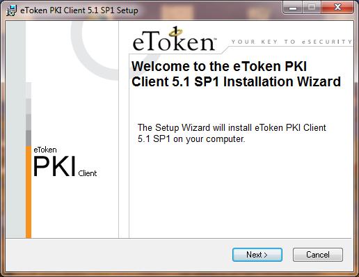 3.4 Installation etoken PKI Client Installation etoken PKI-Client 5.