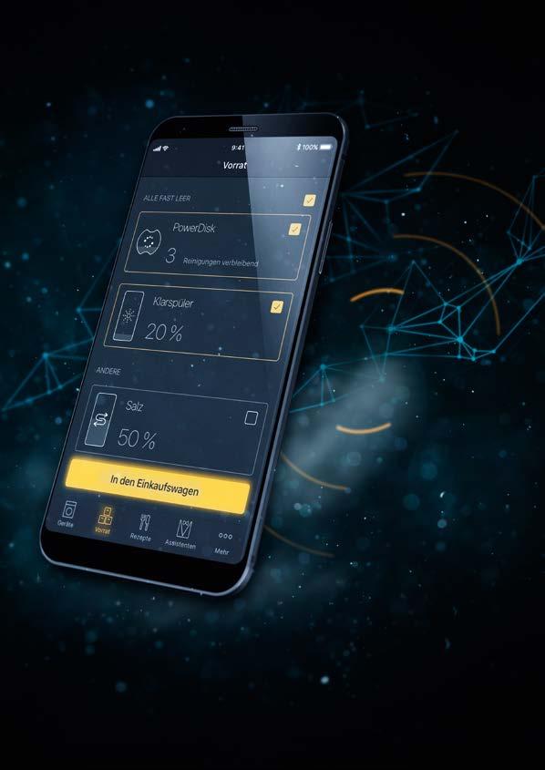 Smart Solutions Neu MobileControl Überwachen, starten und steuern Sie Ihren G 7000 Geschirrspüler ganz bequem per Smartphone oder Tablet von da, wo Sie gerade sind.