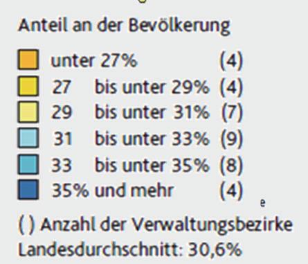 Anteilswerte kreisfreie Städte: Mainz 22 Prozent Pirmasens
