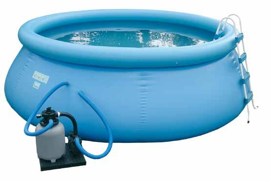 24 AUFSTELLBECKEN Pool-Set Flexi Selbstaufrichtender Pool aus beschichtetem PVC-Gewebe mit Luftwulst. Farbe: blau.