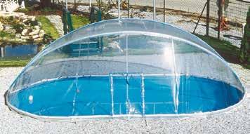 44 SCHWIMMBADABDECKUNGEN Cabrio Dome Im Handumdrehen verwandelt der Cabrio Dome, aufgrund seines innovativen Konzepts, Ihr Schwimmbecken in einen überdachten Swimming Pool.