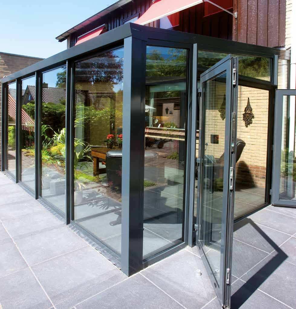 Glaswände mit Rahmen Für zusätzlichen Schutz auf Ihrer Terrasse Mit Seitenwände im