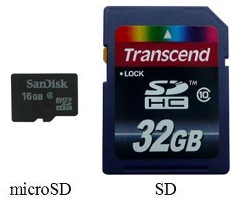 Abbildung 2 micro-sd und SD-Karte Für den Fall, dass jemand ein SD-Card-Adapter besitzt, jedoch eine microsd-karte,