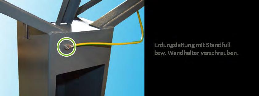 E3/DC GmbH 6 Elektrischer Anschluss 6.6.3 Schritt 3: Erdungsleitung anschließen Hinweis: Die Erdungsleitung ist im Beipackbeutel Erdung enthalten. Schrauben und Zubehör liegen ebenfalls bei.