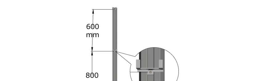 4.3 Gittermattenhalterabstände Detail 2: Abstände der Gittermattenhalter (gleichmäßige Aufteilung) Zaunhöhe in mm