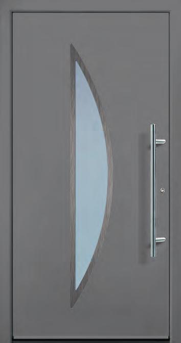 Flügelüberdeckende Türen VEA 12007 A Ud - Wert 0,82*) Farbe Graualuminium Applikation in Edelstahloptik außen VEA 12006 A U d - Wert 0,82*)
