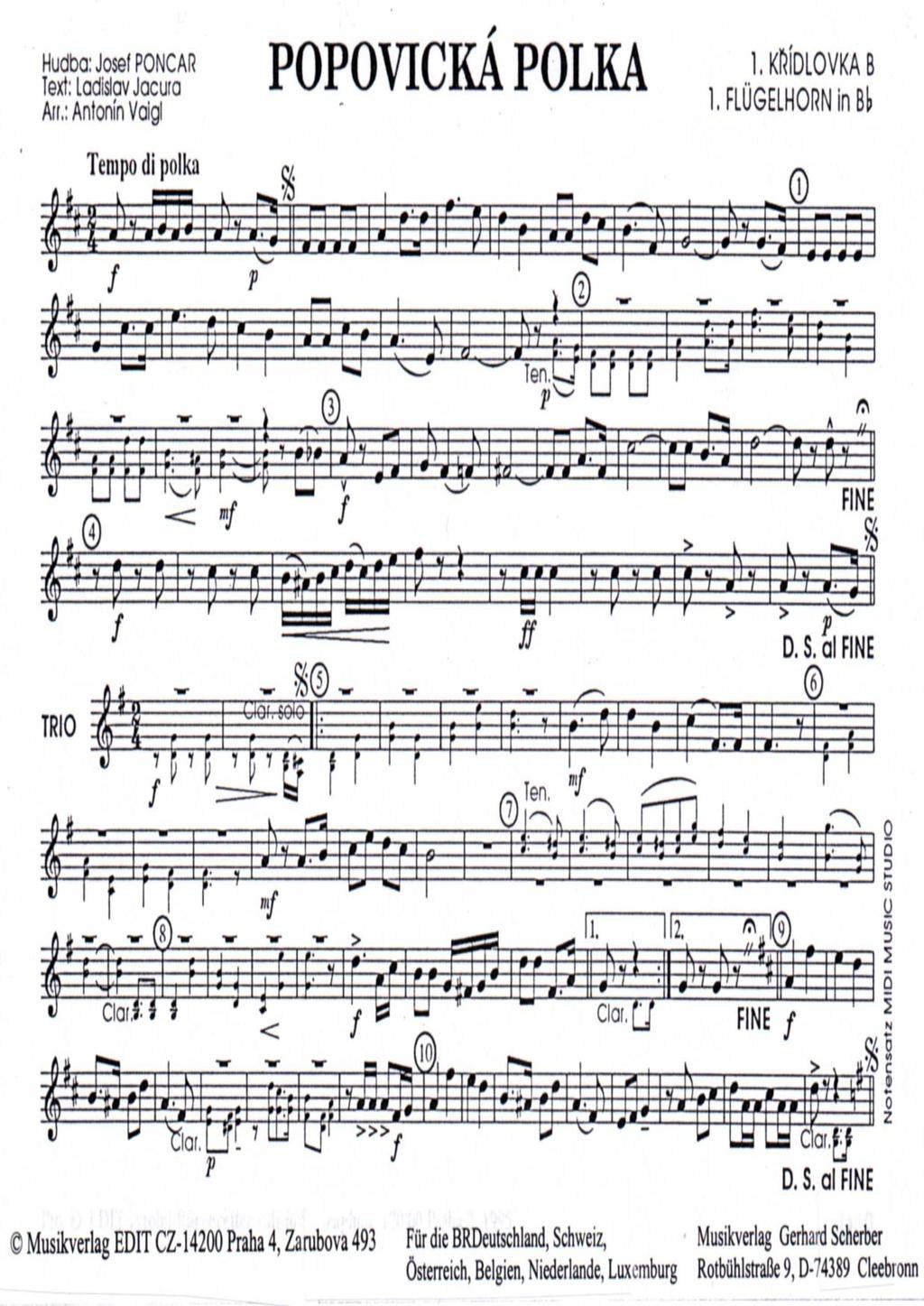 Popovicka Josef Poncar Polka N III Bestell-Nr. E 100-03 Direktion in C 1. / 2.