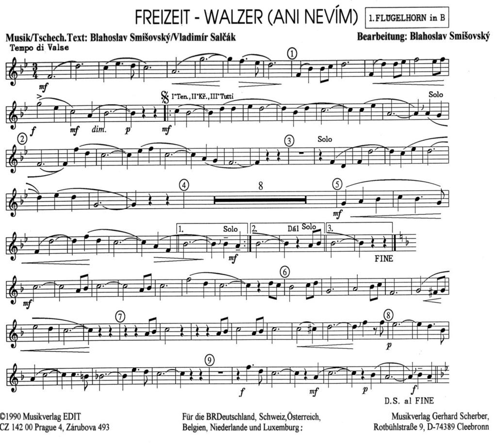 Freizeit-Walzer Bl. Smisovsky Walzer CD-Nr. 41 0076 Pcode I Bestell-Nr.