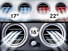 Für eine bedarfsgerechte Kühlung oder Erwärmung der Luft sorgen mehrere Sensoren, die neben Innen und Außentemperatur zum Beispiel auch die Sonneneinstrahlung erfassen.