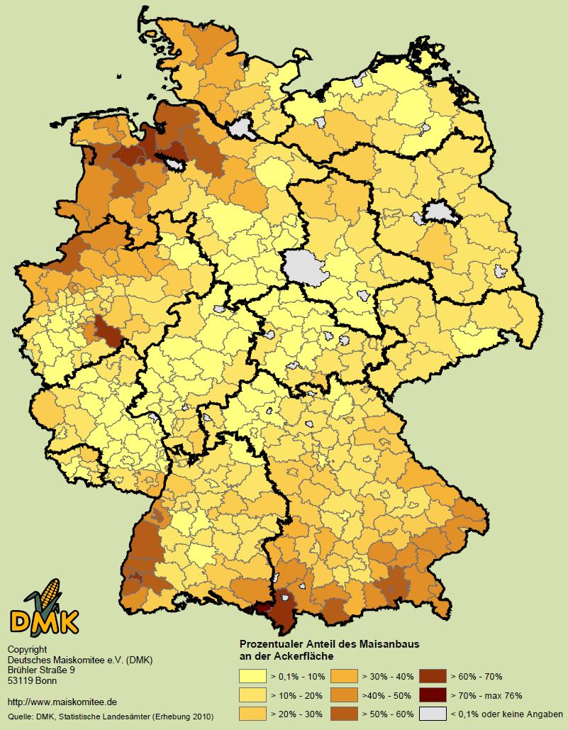 Regionale Verteilung Maisanbau in 2010 23 29.11.